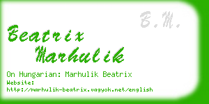 beatrix marhulik business card